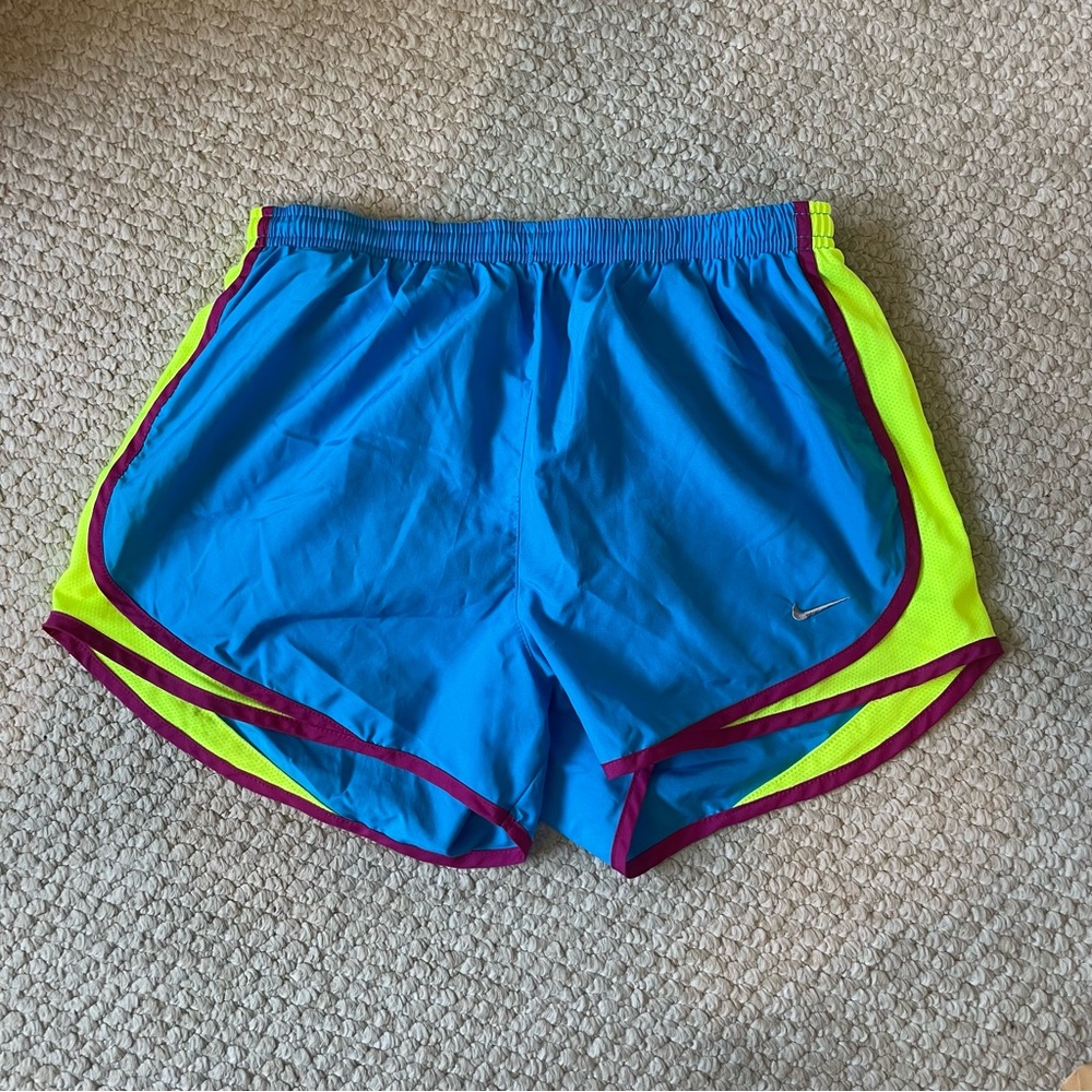 Nike Blue and Yellow Athletic Shorts Lightweight Design